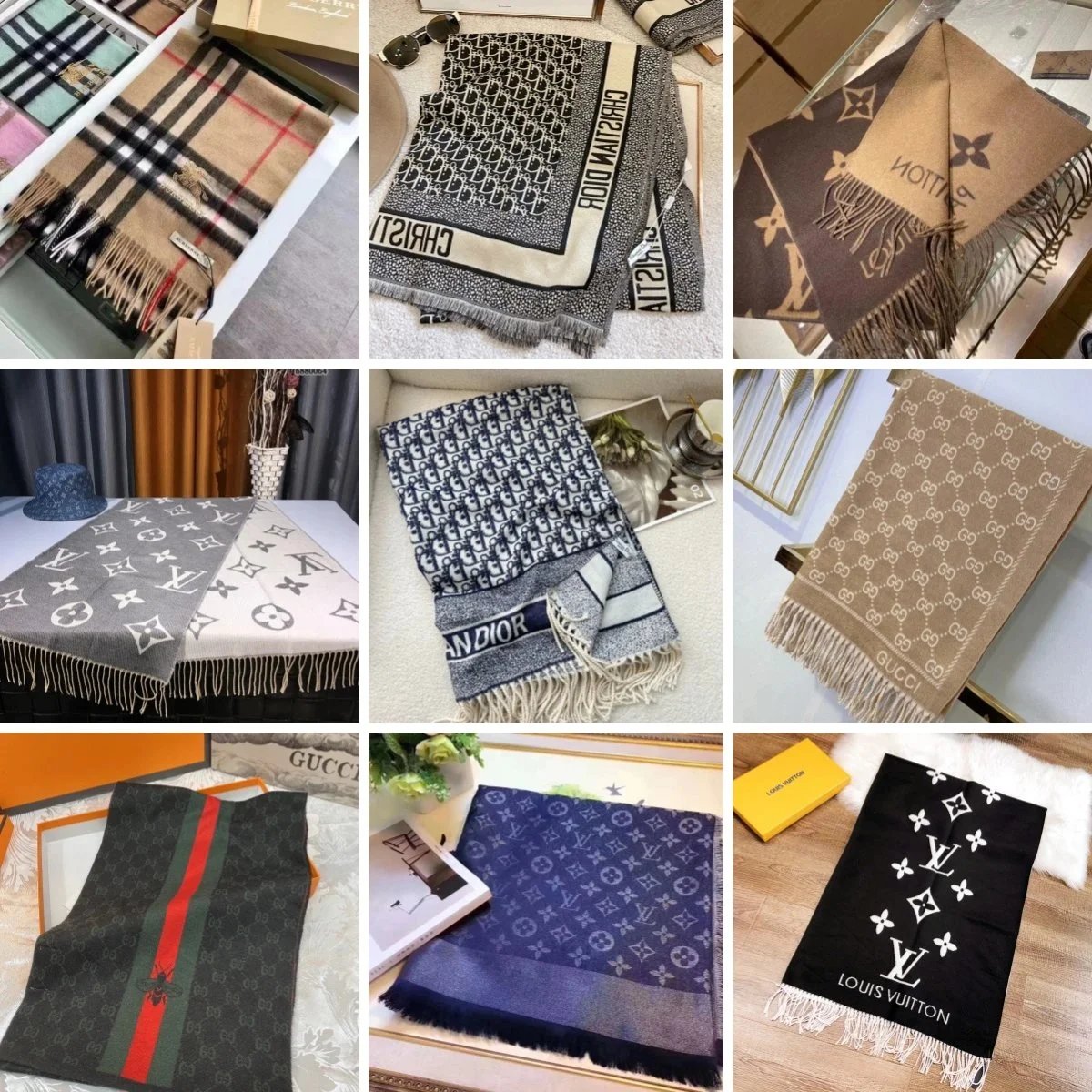 Luxury Shawls - LV & Gucci Sty