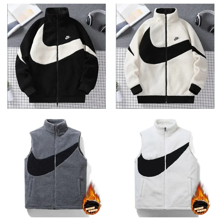 Nike Black and White Hoodie - 