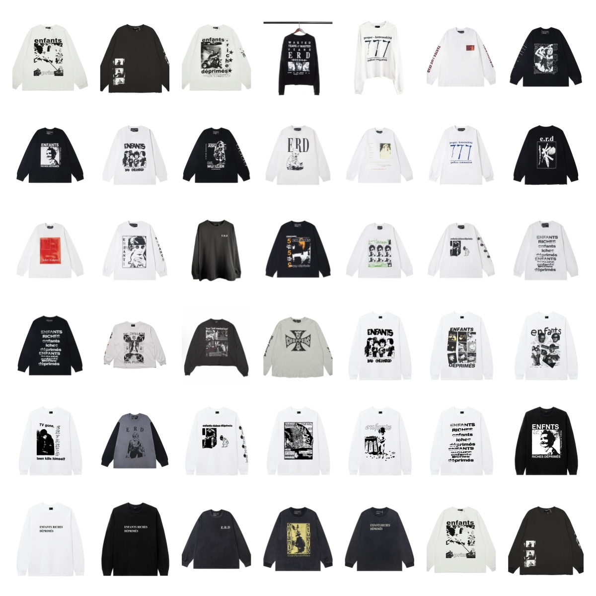 Riches Depressed Kids Black Long Sleeve T-Shirt